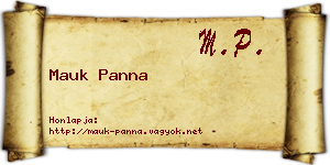 Mauk Panna névjegykártya